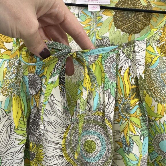 Liberty Of London For Target Yellow Floral Sunflower Tunic Top Womens Size L - Picture 7 of 10
